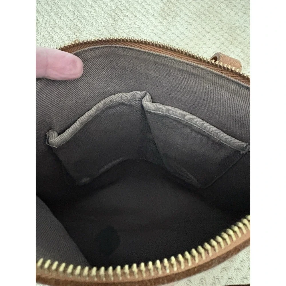 Madewell the Zip Top Transport Tote Bag Small Crossbody in Brown English Leather